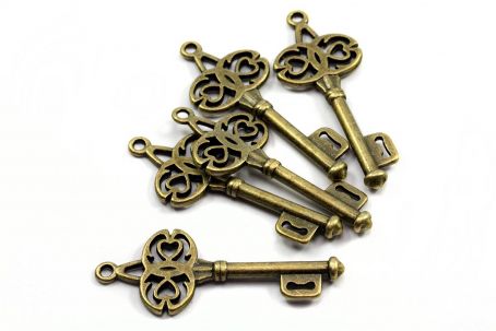 Schlüssel Anhänger antikbronze, 10 Stk 